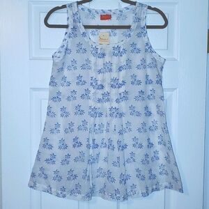 Soma Shop Hand Block-Printed Sleeveless Blouse Size Small
